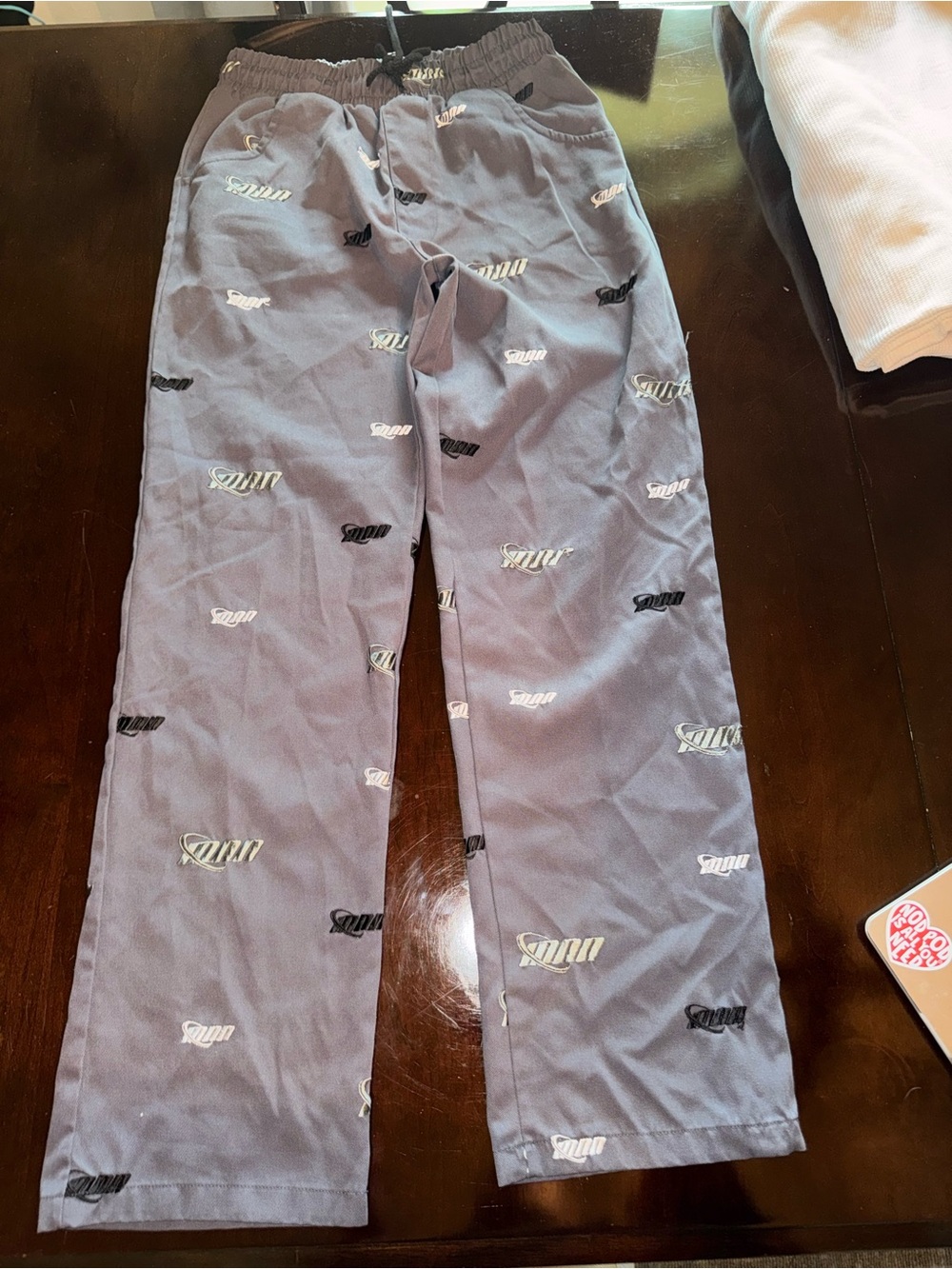 Boohoo Mens Grey Logo-Print Sweatpants